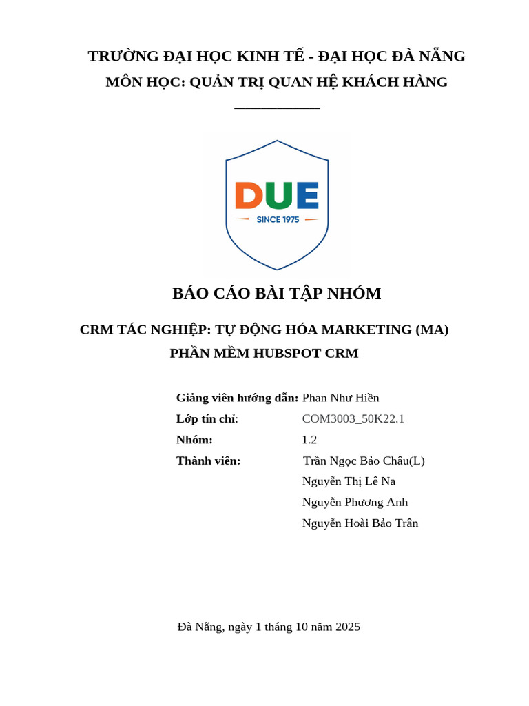HubSpot CRM Marketing Automation Report | PDF | Customer Relationship ...