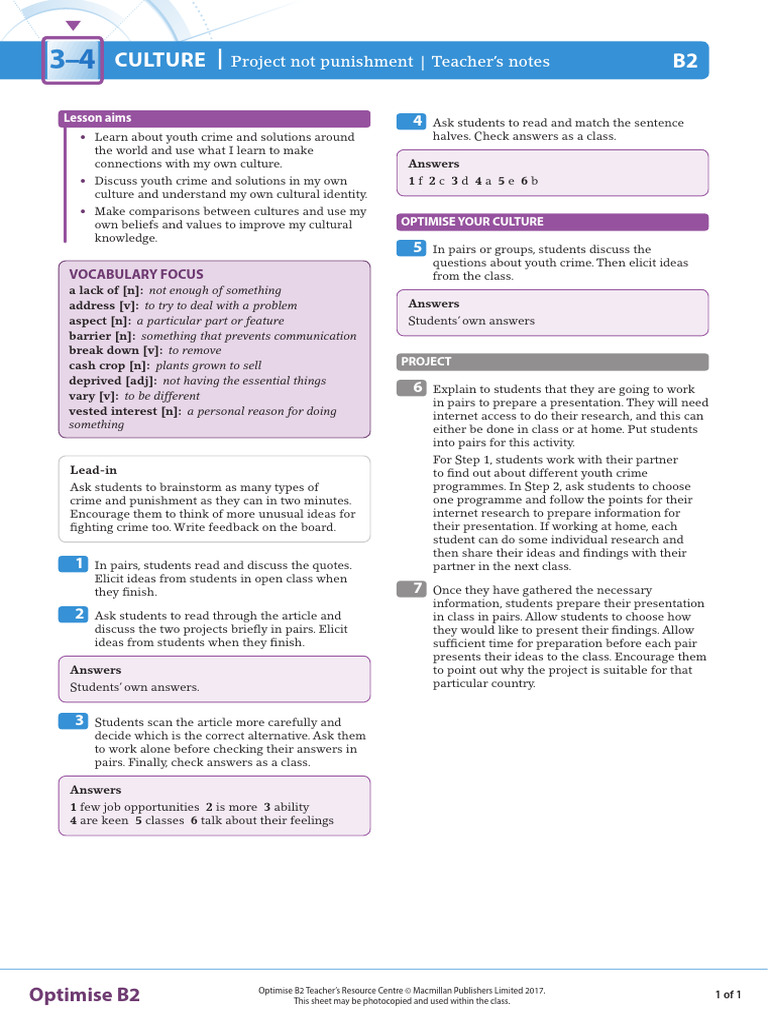 OPT B2 Culture Units3-4 TN | PDF | Cognition | Human Communication