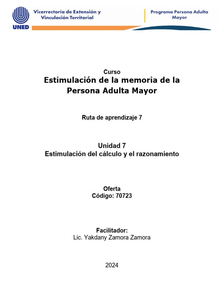 Ruta de Aprendizaje Unidad 7 IIC 2024 | PDF | Aprendizaje | Cognición