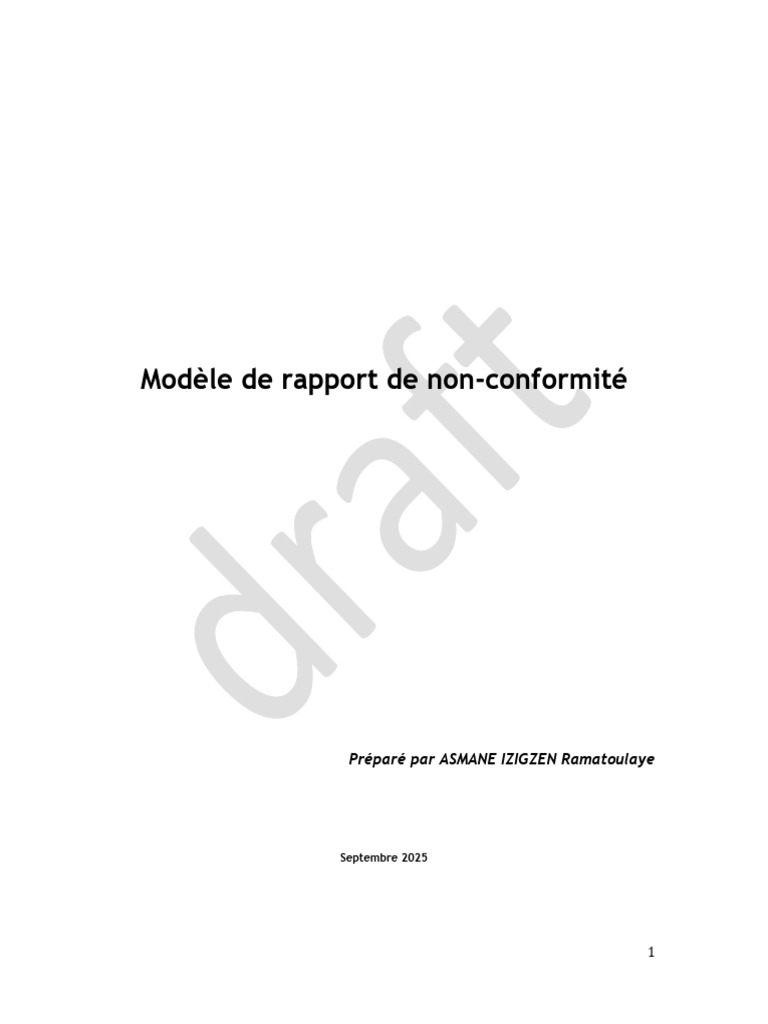 Rapport de Non-Conformité 2025 | PDF