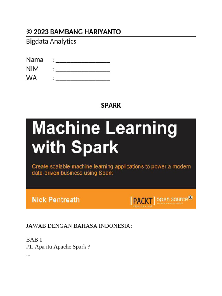 Panduan Lengkap Apache Spark dan Machine Learning | PDF