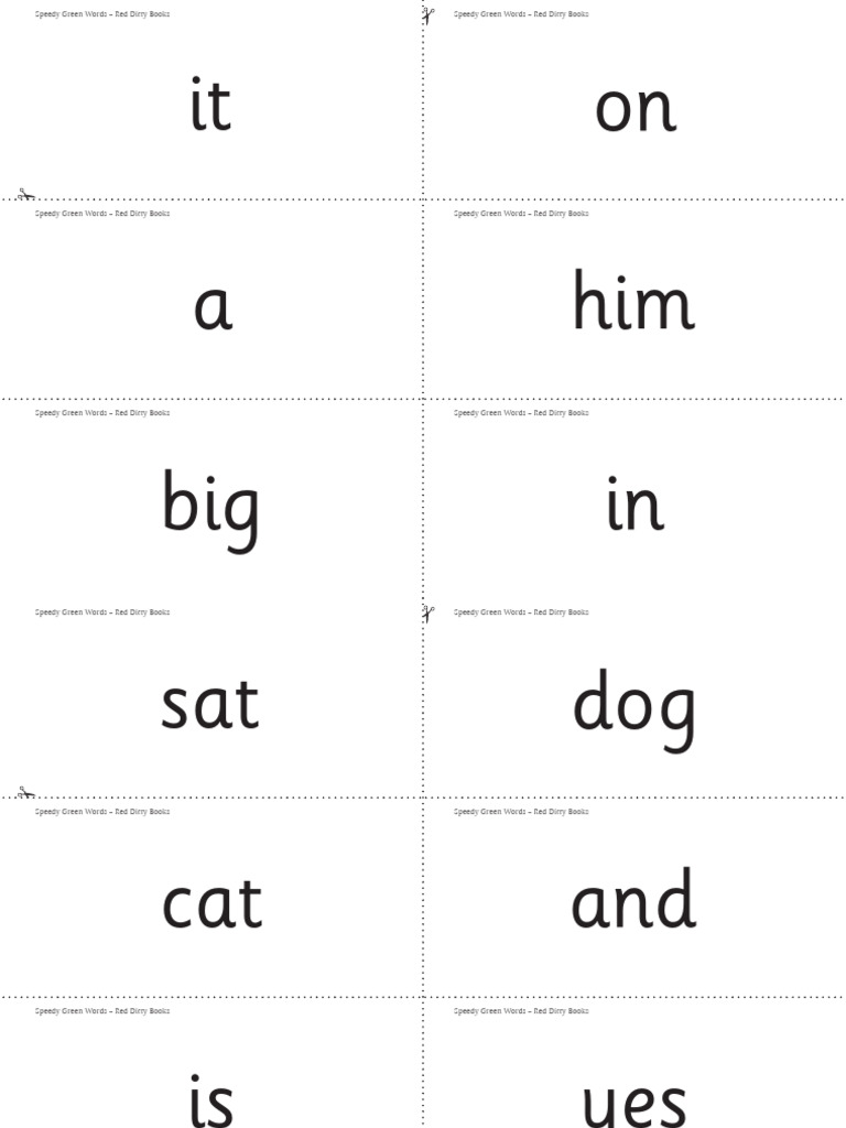 Speedy Green Words: Red Ditty Books | PDF