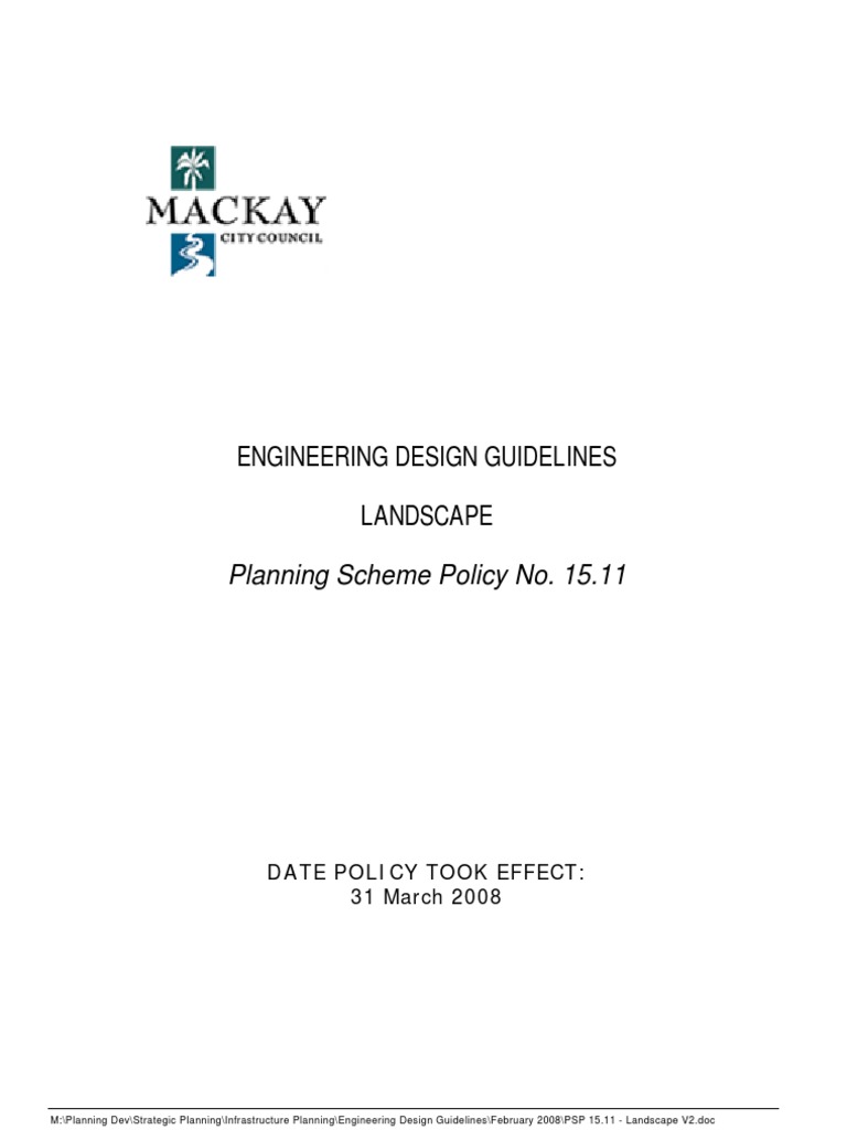Landscape Design Guidelines for Mackay | PDF | Stormwater | Road
