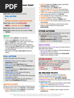 Lancer Combat Action Cheat Sheet | PDF | Naval Mine | Ammunition