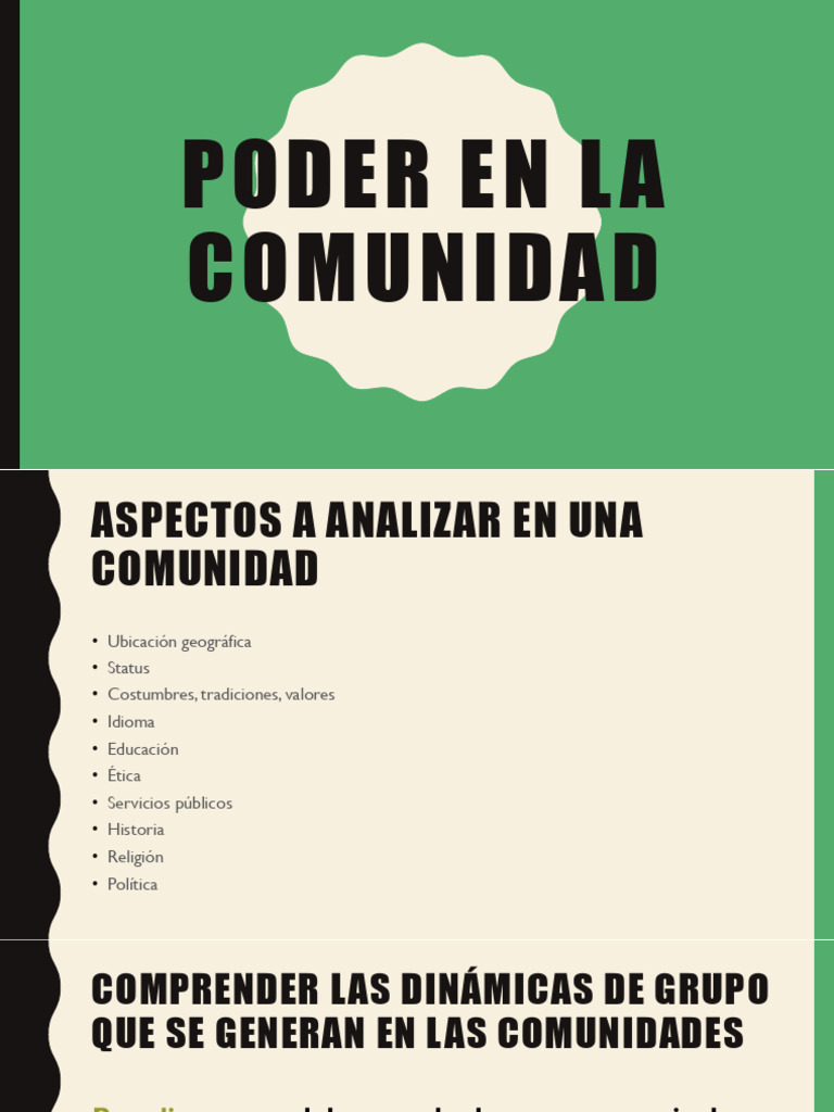 Poder y Dinámicas en Comunidades | PDF | Comunidad | Conocimiento