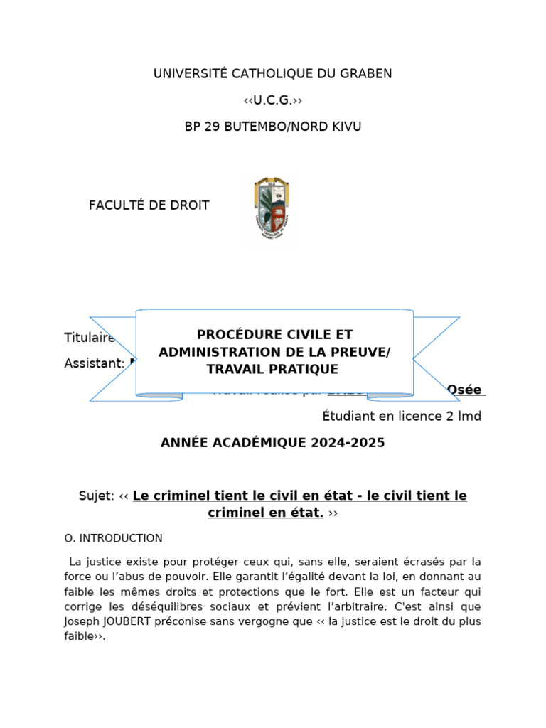 Criminel et civil : Interactions juridiques | PDF | Crimes | Crime et ...