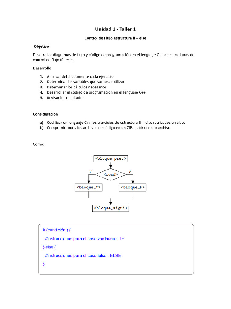 Taller 1 Control de Flujo If - Else | PDF