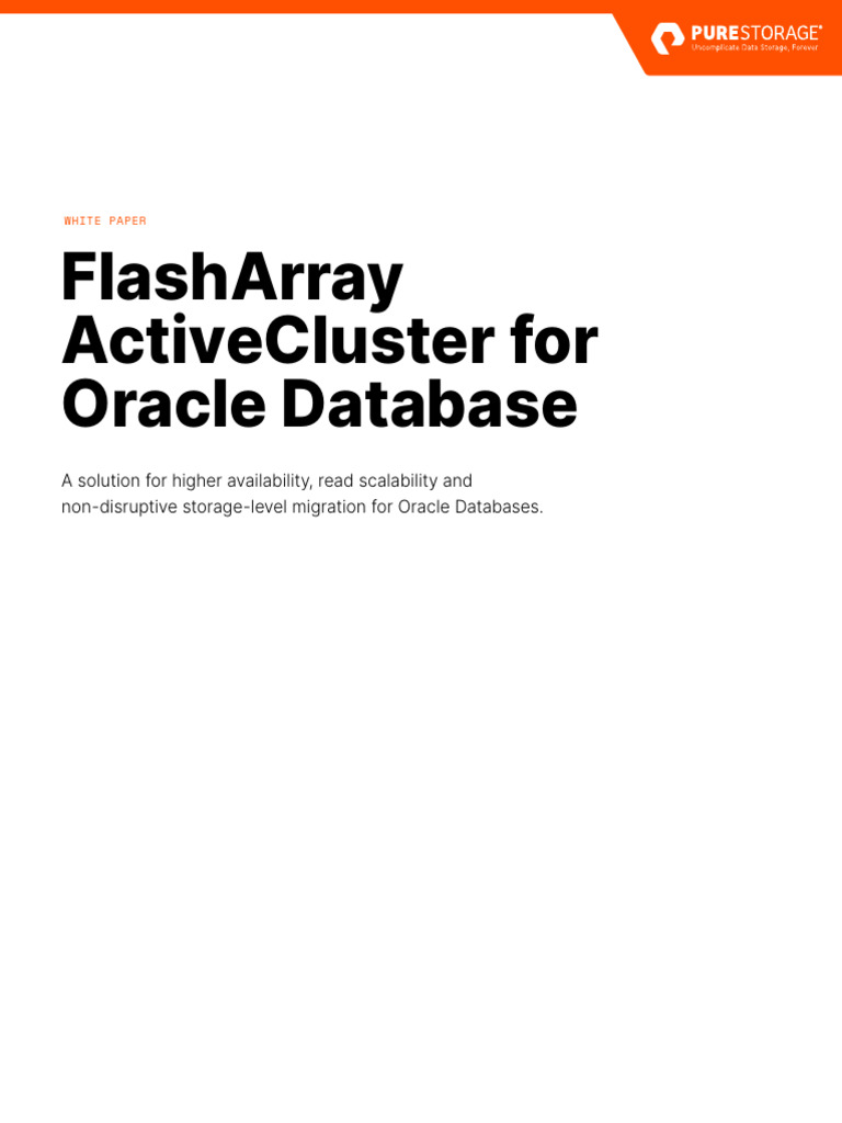 WP Flasharray Activecluster Oracle Database | PDF | Replication ...