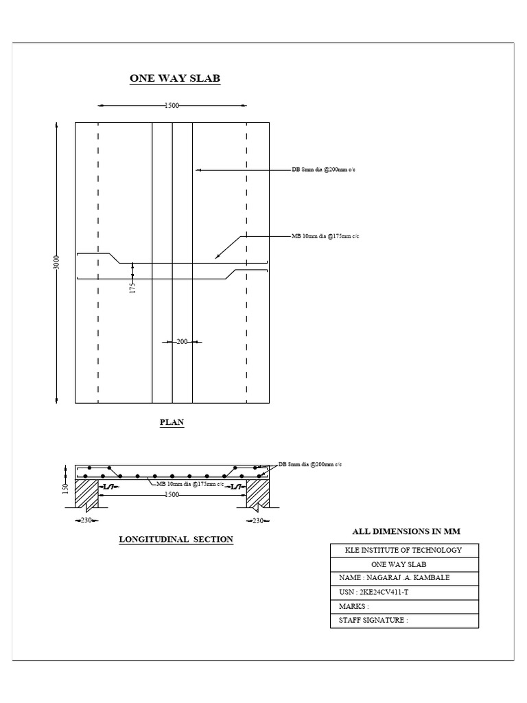 One Way Slab Design Details | PDF