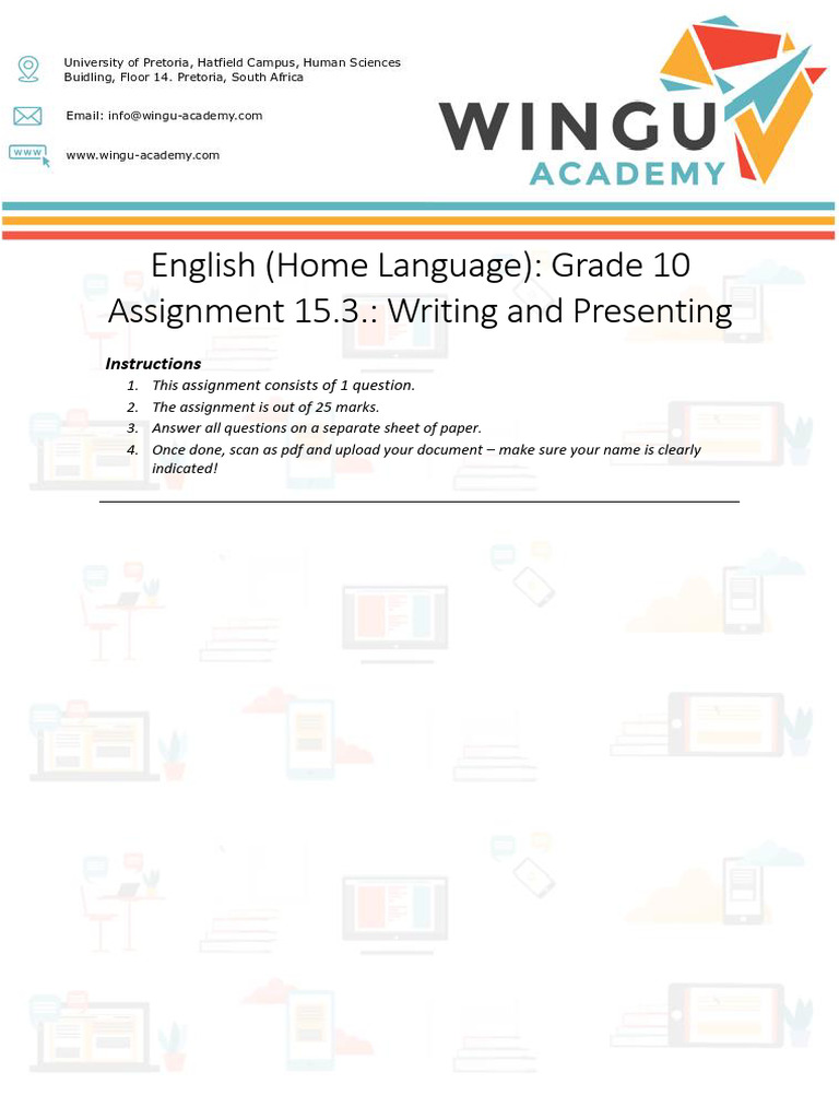 Grade 10 CV and Cover Letter Assignment | PDF