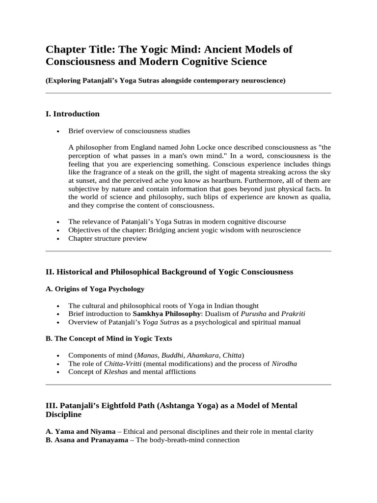 Yogic Consciousness and Modern Science | PDF | Yoga | Yoga Sutras Of ...