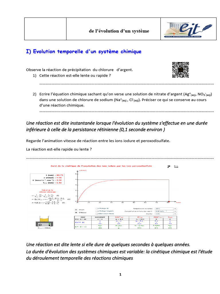 Cours 4 Modelisation Et Evolution Dun Systeme Chimique | PDF | Catalyse ...