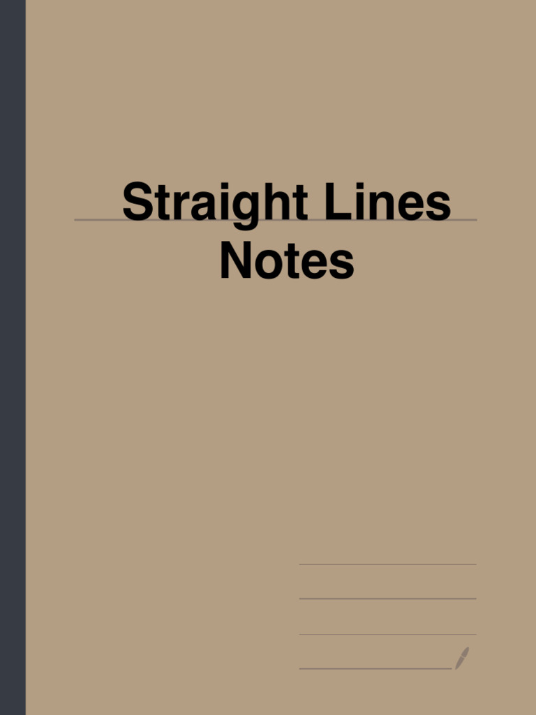 Straight Lines Notes | PDF