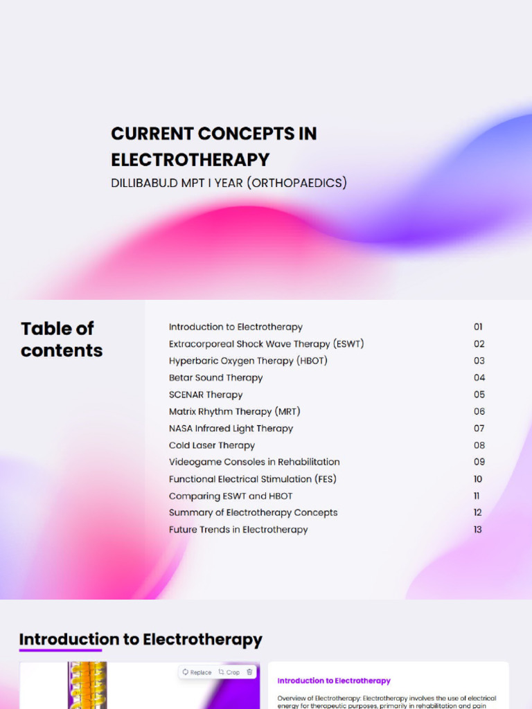 Current Concepts in Electrotherapy | PDF