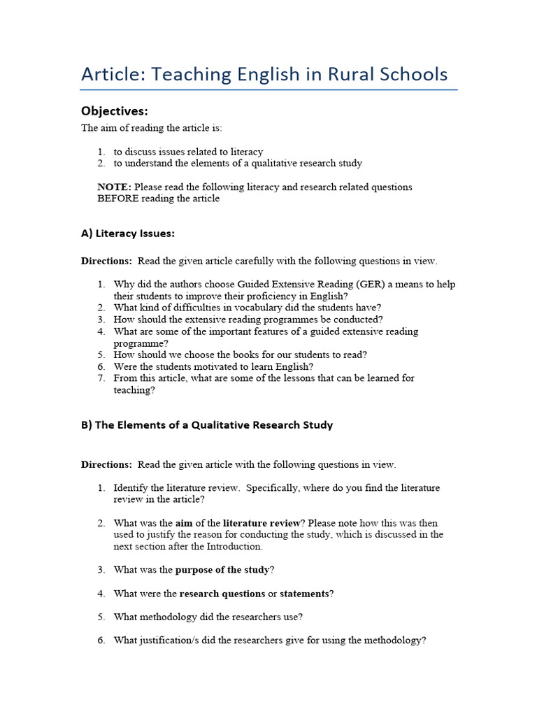 Questions For GER Article | PDF | Methodology | Qualitative Research