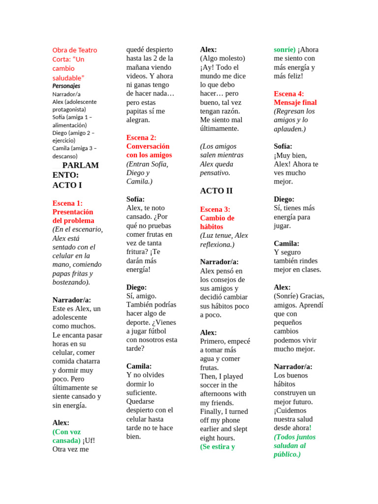 Obra de Teatro Corta | PDF