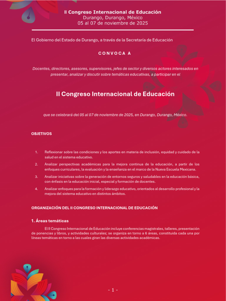 II Congreso Internacional de Educación 2025 | PDF | Plan de estudios ...