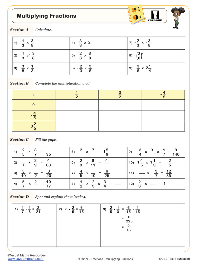 Multiplying Fractions Practice Worksheet | PDF | Mathematics | Arithmetic