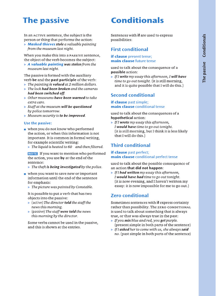 Oald8 - The Passive + Conditionals | PDF