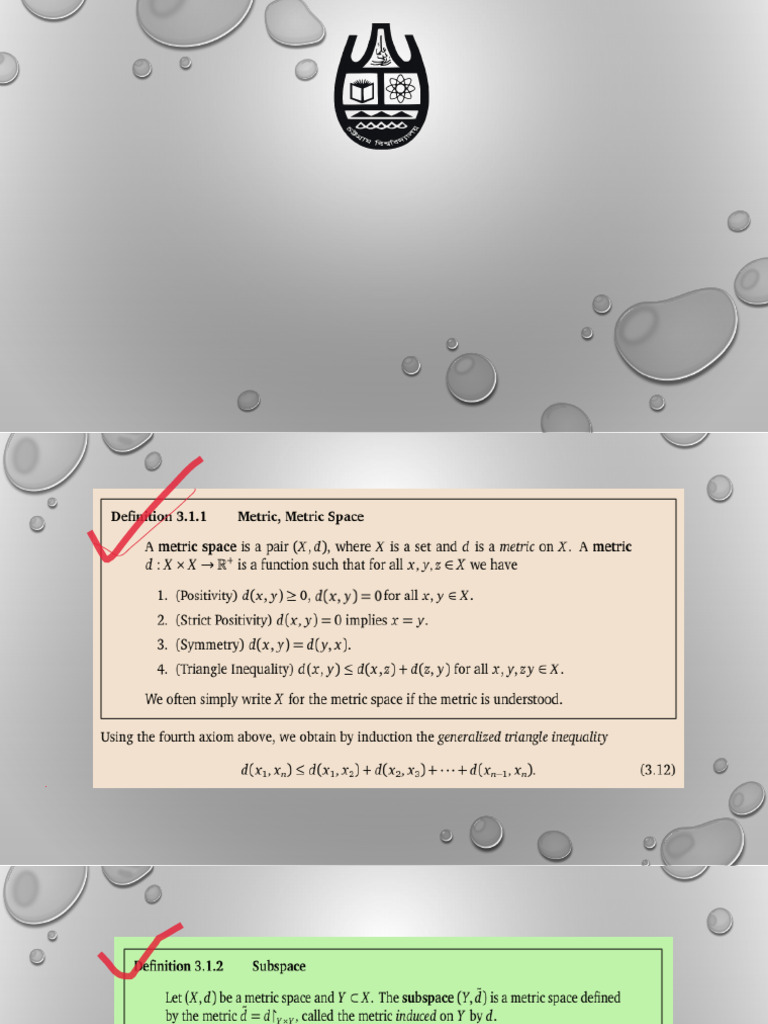Metric Spaces in Functional Analysis | PDF