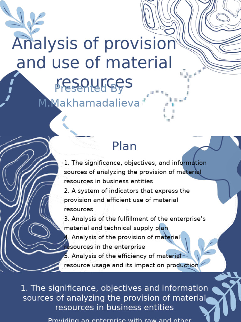 Topic 6 Provision and Efficient Use of Material Resources | PDF ...