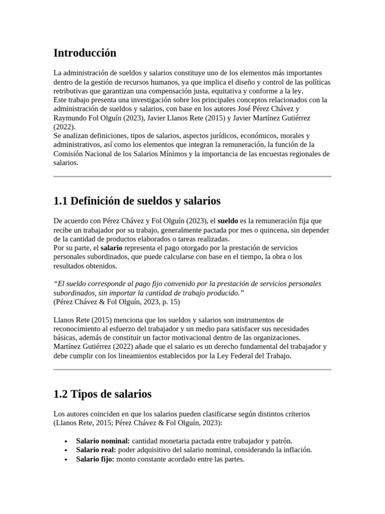 Administración de Sueldos y Salarios | PDF | Salario | Salario mínimo