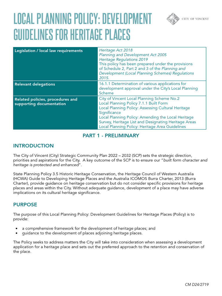 Heritage Development Guidelines Policy | PDF | Window | Policy