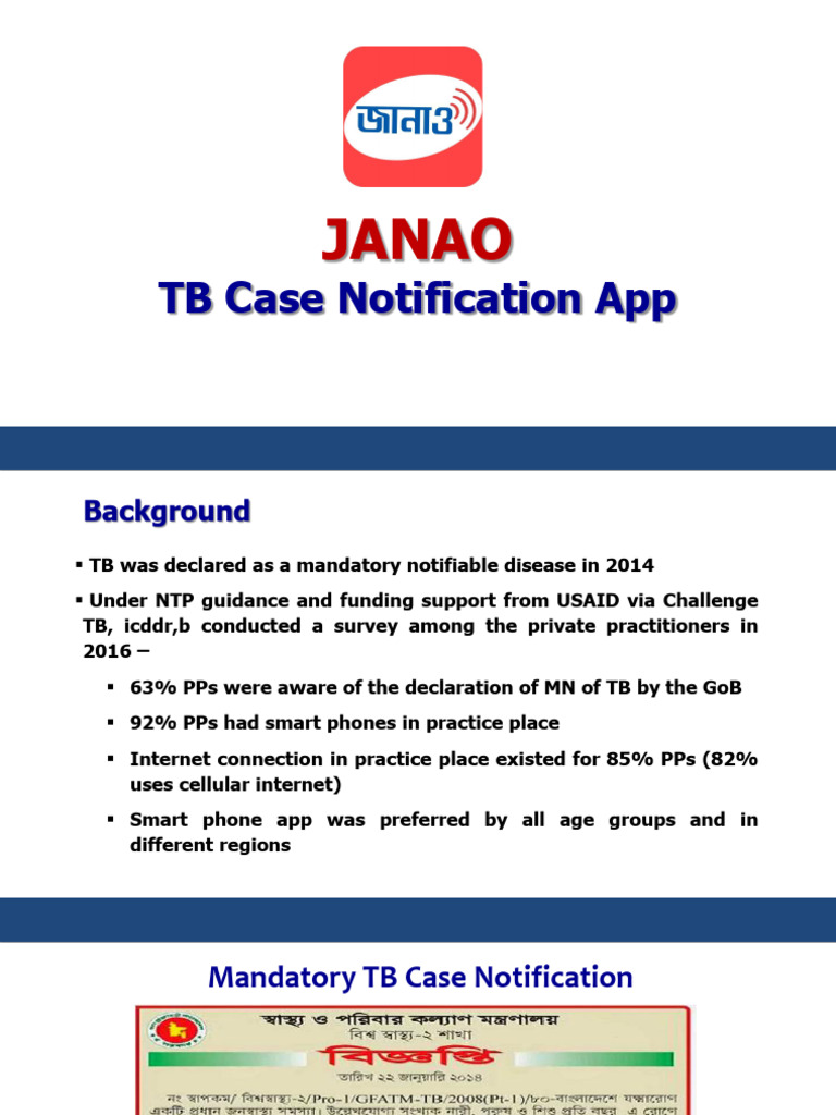 TB Case Notification App Overview | PDF | Bangladesh