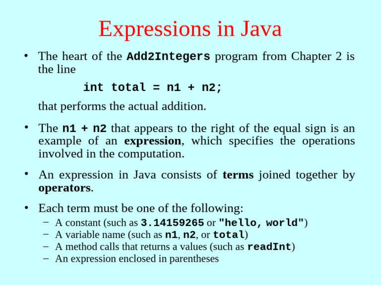 Understanding Java Expressions | PDF
