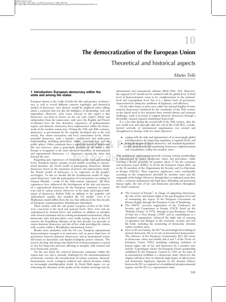 European Union Democracy Analysis | PDF | European Union | Democracy