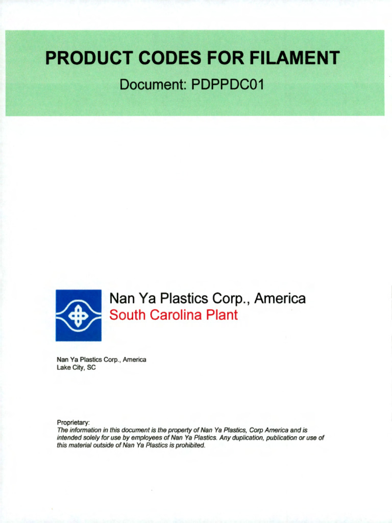 POY Product Code | PDF