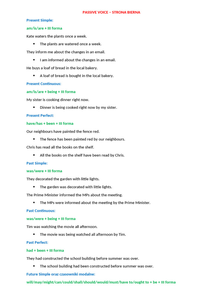 Passive Voice Theory | PDF