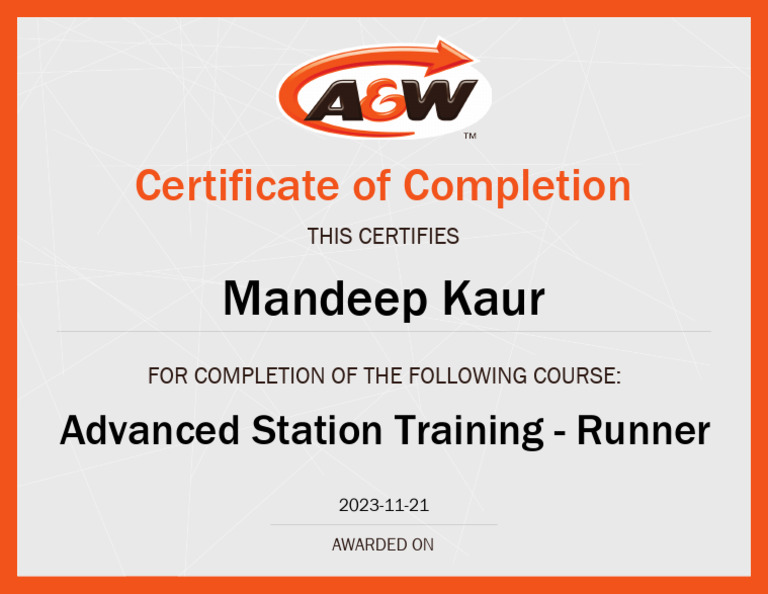 Certificate AW | PDF