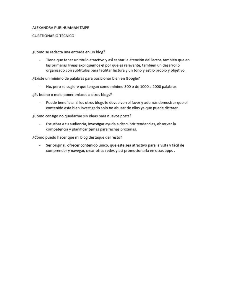Guía para Redactar Entradas de Blog | PDF
