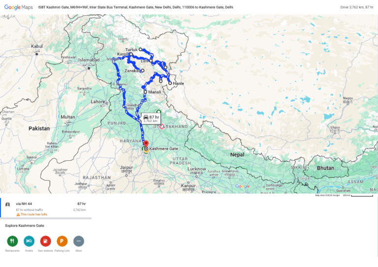 Kashmiri Gate Distance and Directions | PDF