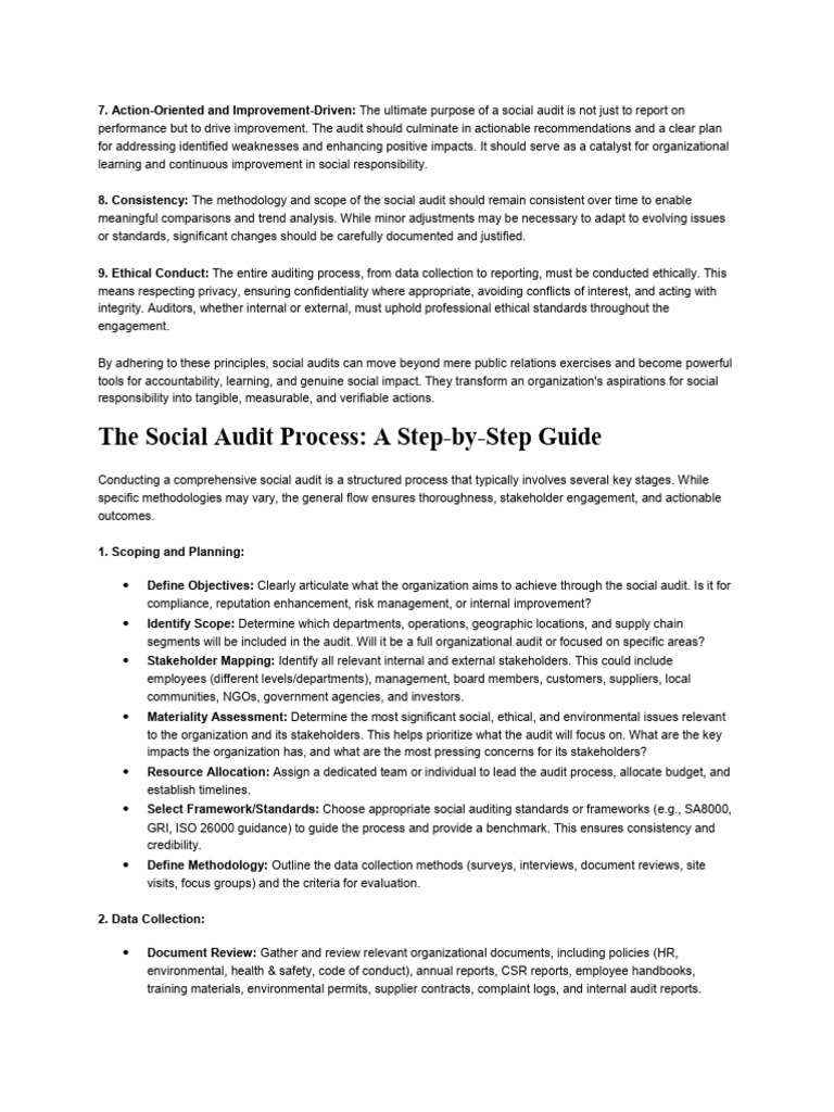 Social Audit Process: Steps for Improvement | PDF | Audit | Evaluation