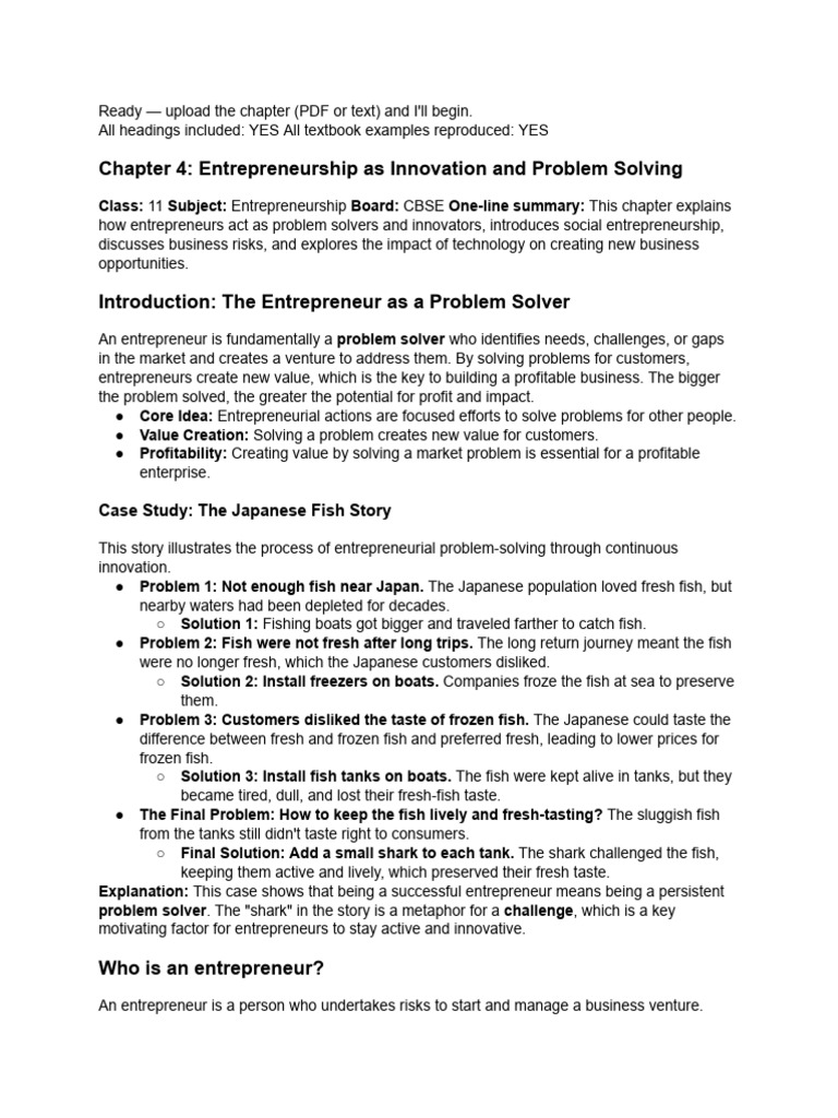 Entrepreneurship: Innovation & Problem Solving | PDF | Entrepreneurship ...