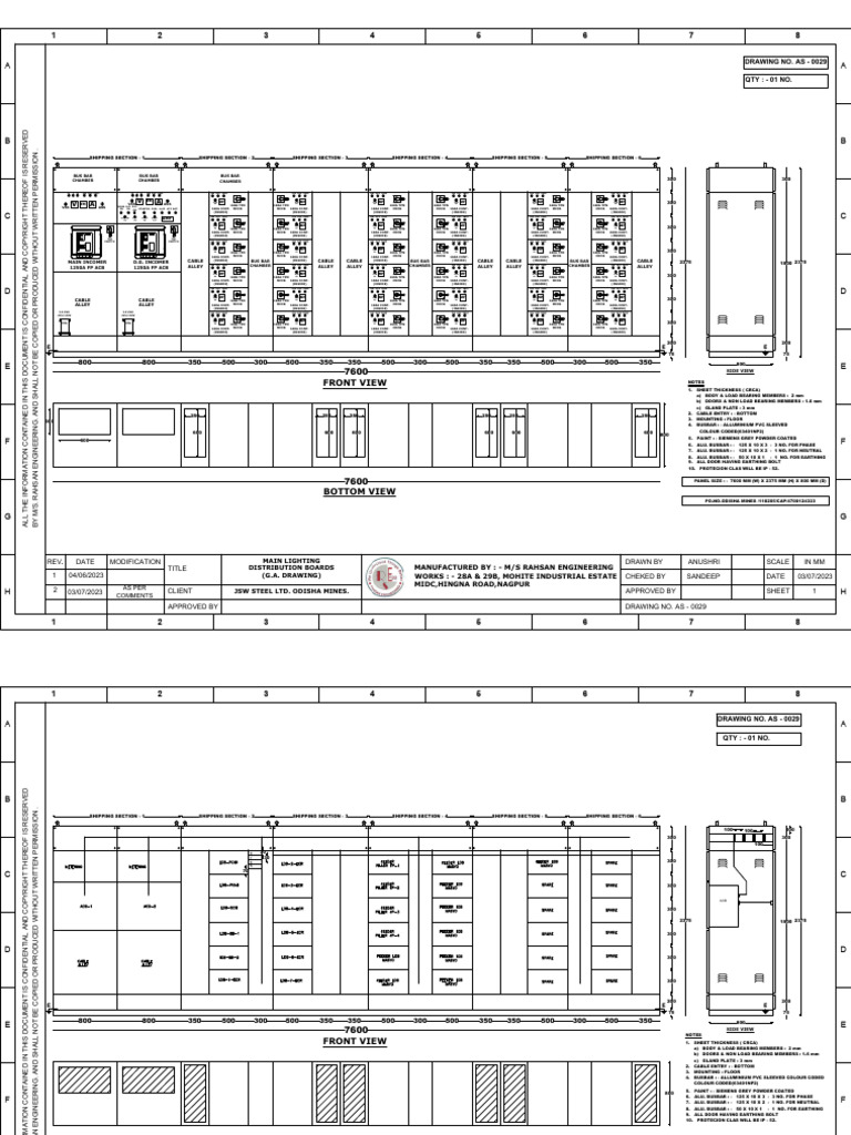 Main Lighting Distribution Board Design | PDF