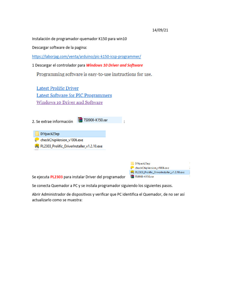 Instalación K150 en Windows 10 | PDF