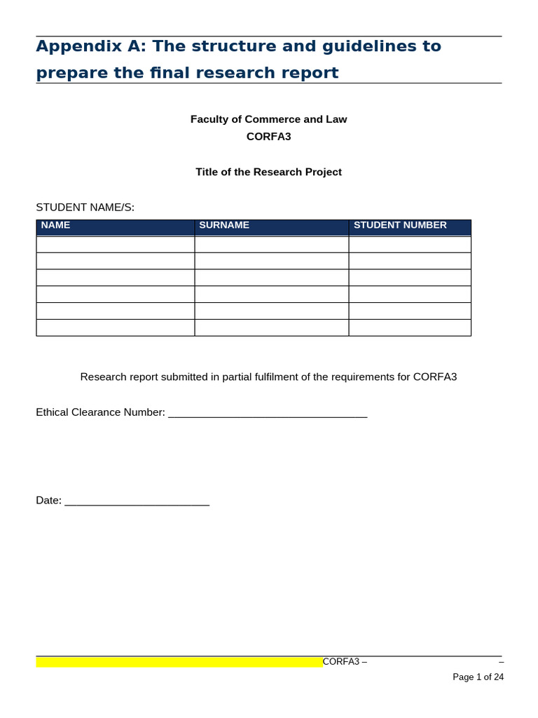 Research Report Structure and Guidelines | PDF | Methodology | Social Media