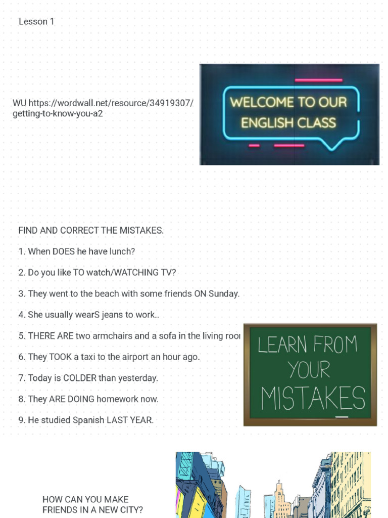 Speakout Elementary Unit 2 | PDF