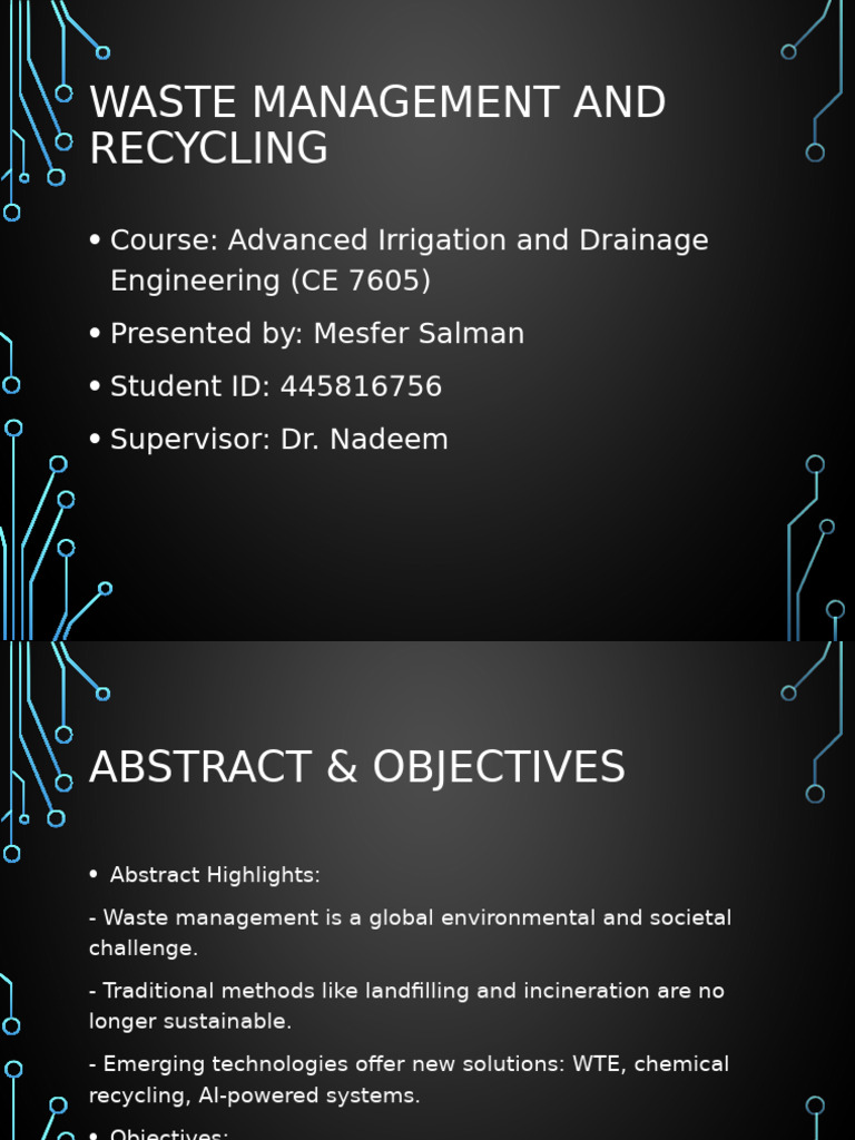 Waste Management and Recycling Presentation | PDF | Waste Management ...