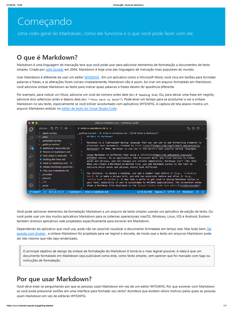 Introdução - Guia de Markdown | PDF | Software de aplicação | Rede ...