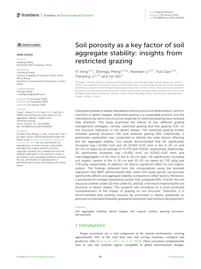 Soil Porosity and Grazing Impact on Stability | PDF | Porosity | Soil