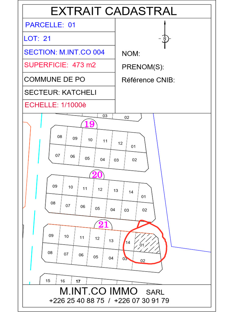 Extrait cadastral de la parcelle 01 | PDF