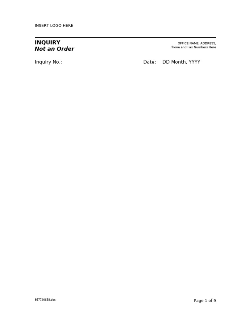LGF C7-3.2-1 Inquiry, Long Form | PDF | Specification (Technical ...