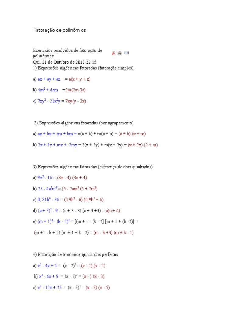 FATORA O DE POLINOMIOS intelligence overview