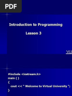 Introduction To Programming: Lesson 3