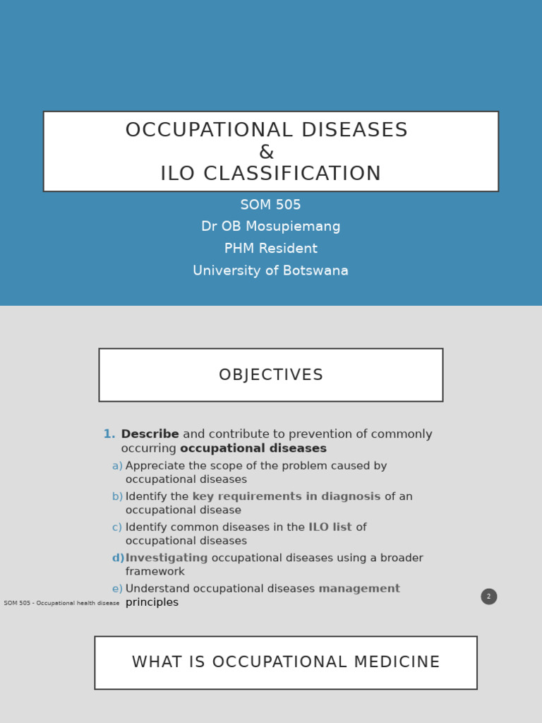 Occupational Diseases and ILO Classification | PDF | Occupational ...