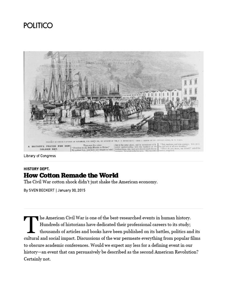 Global Impact of Civil War Cotton Crisis | PDF | Cotton | Slavery In ...